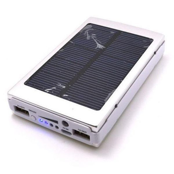 УМБ Power Bank Solar 50000 mAh мобильное зарядное с солнечной панелью и лампой. Цвет: белый 00017648 фото