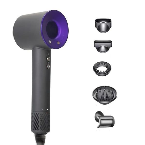 Фен з 5 різними насадками для швидкого сушіння та завивки волосся hair dryer fan 00015618 фото