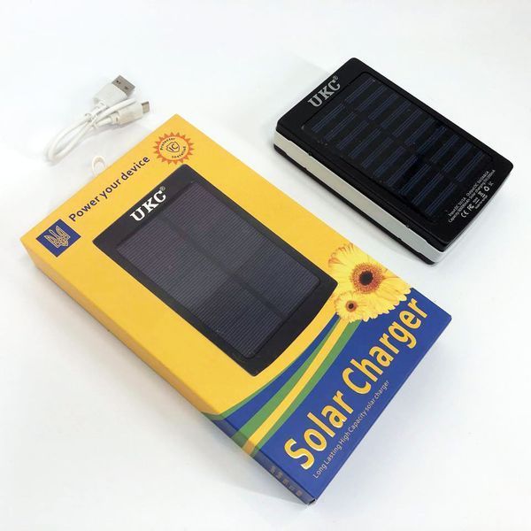 УМБ Power Bank Solar 50000 mAh мобильное зарядное с солнечной панелью и лампой. Цвет: белый 00017648 фото