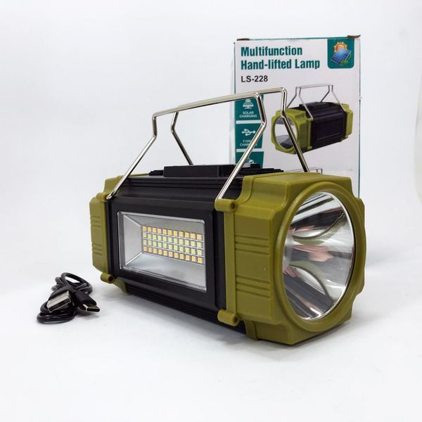 Ліхтар переносний LS-228-LED WHITE+RED+BLUE+YELLOW, Ліхтар для кемпінгу з вбудованим зарядним пристроєм 00023314 фото