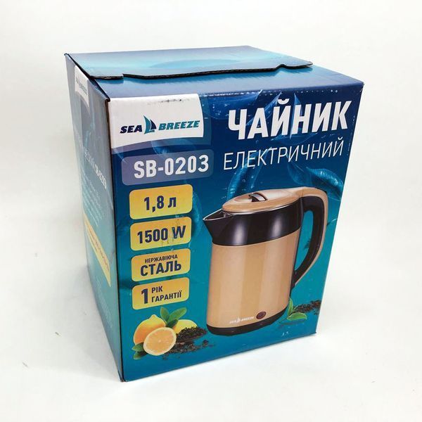 Чайник термос SeaBreeze SB-0203 1.8 Л 1500 Вт, Хороший електричний чайник, Чайник електро, Стильний 00020116 фото