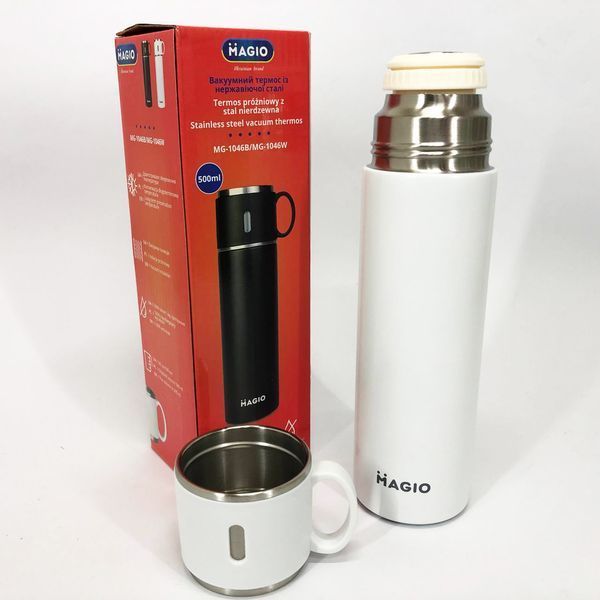 Термос MAGIO MG-1046W 0.5 л, Красивий невеликий термос, Термокухоль для дітей, Фляга для пікніка 00018995 фото