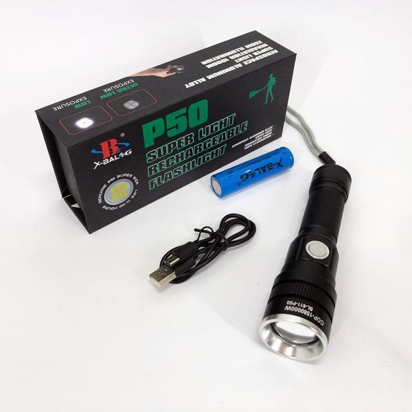Ліхтар акумуляторний Bailong BL 611-P50, Ліхтарик поліс, Тактичний ліхтар, Ручний ліхтарик led 00022851 фото