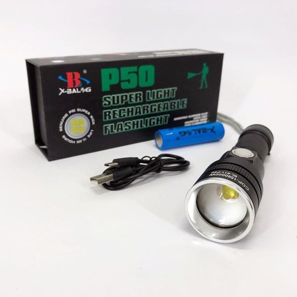 Ліхтар акумуляторний Bailong BL 611-P50, Ліхтарик поліс, Тактичний ліхтар, Ручний ліхтарик led 00022851 фото