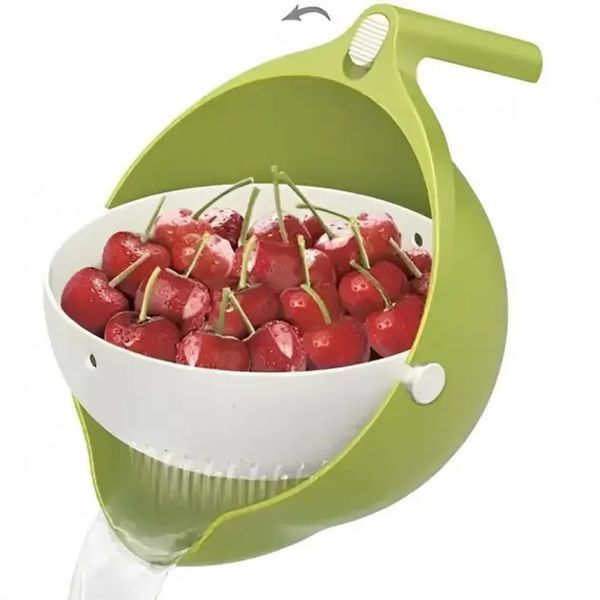 Универсальная миска &ndash; друшляк Mesh Strainer Drain Basket ∙ Хозяйственная силиконовая корзина со сливом 2в1 00019299 фото