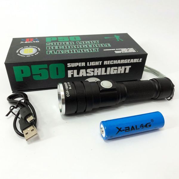 Ліхтар акумуляторний Bailong BL 611-P50, Ліхтарик поліс, Тактичний ліхтар, Ручний ліхтарик led 00022851 фото
