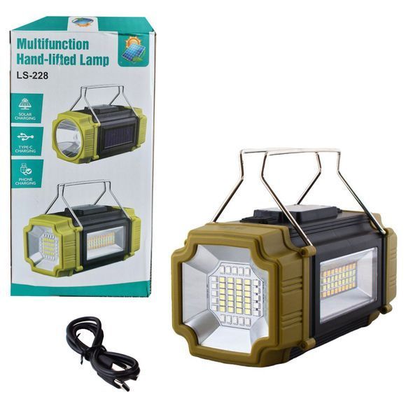 Ліхтар переносний LS-228-LED WHITE+RED+BLUE+YELLOW, Ліхтар для кемпінгу з вбудованим зарядним пристроєм 00023314 фото