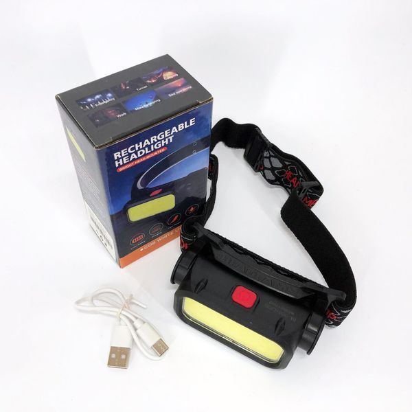 Фонарь налобный BL-008+COB (white+red), красный свет, водозащита, встроенный аккумулятор 00023194 фото