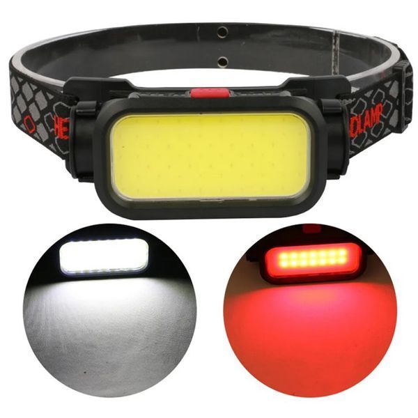 Фонарь налобный BL-008+COB (white+red), красный свет, водозащита, встроенный аккумулятор 00023194 фото