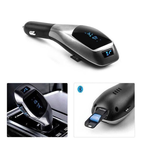 Автомобильный bluetooth fm модулятор X5 ВТ для автомагнитолы, mp3 / фм трансмиттер с дисплеем 00017041 фото