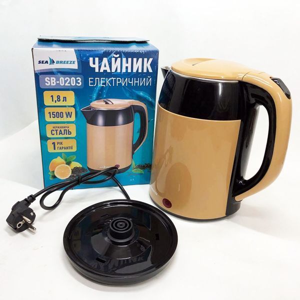 Чайник термос SeaBreeze SB-0203 1.8 Л 1500 Вт, Хороший електричний чайник, Чайник електро, Стильний 00020116 фото