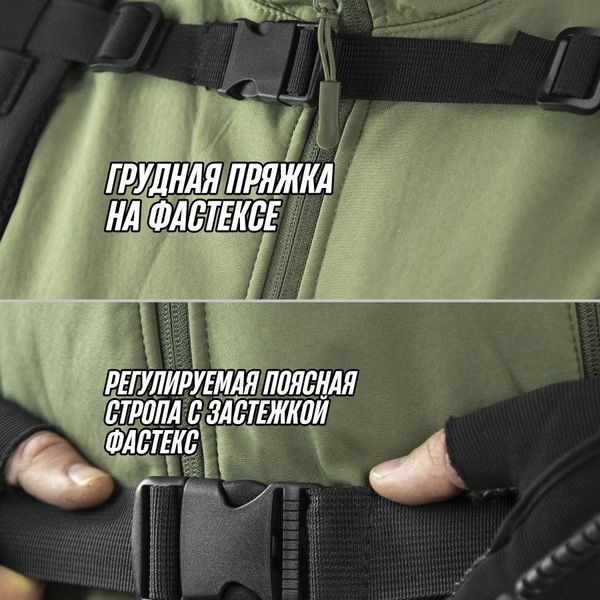 Тактический рюкзак Tactic 1000D для военных, охоты, рыбалки, походов, путешествий и спорта. Цвет: черный 00018454 фото