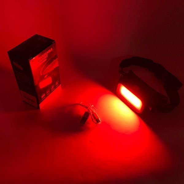 Фонарь налобный BL-008+COB (white+red), красный свет, водозащита, встроенный аккумулятор 00023194 фото