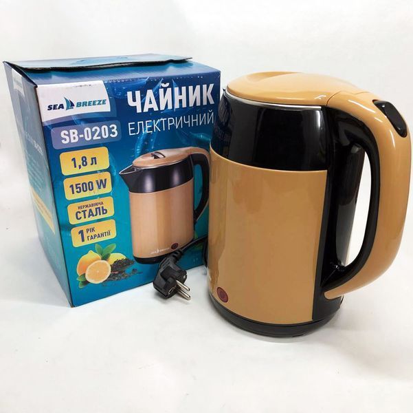 Чайник термос SeaBreeze SB-0203 1.8 Л 1500 Вт, Хороший електричний чайник, Чайник електро, Стильний 00020116 фото