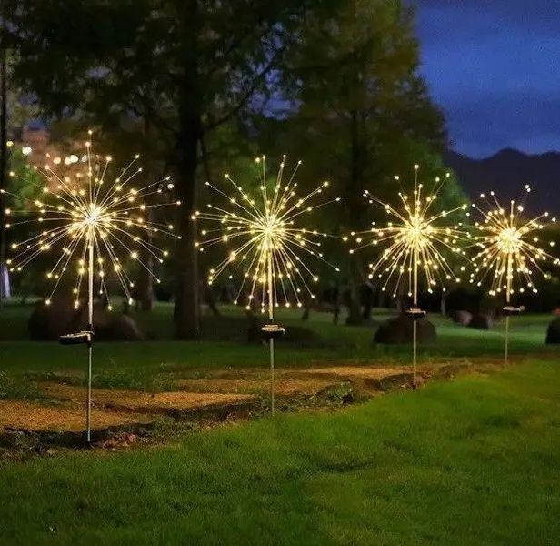 Ліхтар садовий Феєрверк газонний на сонячній батареї, 150 led, 8 режимів 00013076 фото