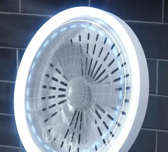 Настільне косметичне дзеркало з LED підсвічуванням та вентилятором Beauty Breeze Mirror 00015586 фото