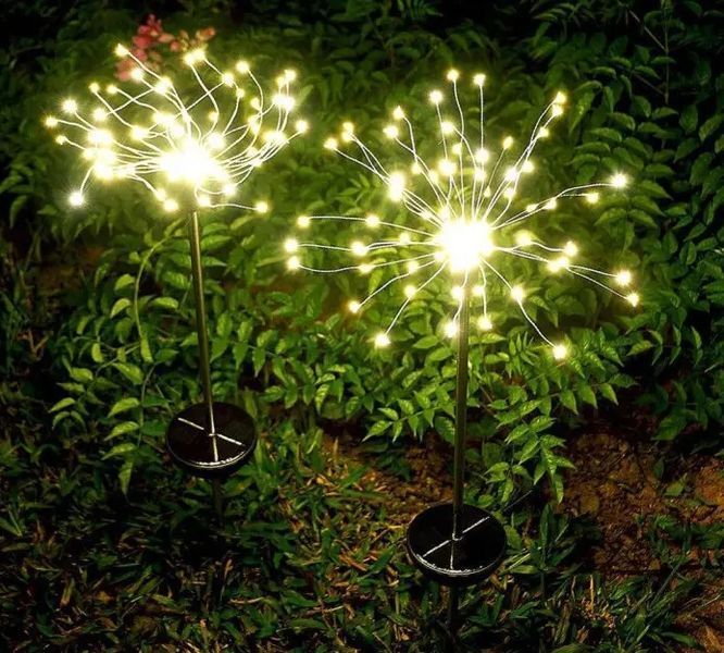 Ліхтар садовий Феєрверк газонний на сонячній батареї, 150 led, 8 режимів 00013076 фото