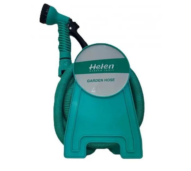 Шланг поливальний 10м з котушкою і розпилювачем з 7 режимами Helen Garden Tools шланг садовий, що розтягується 00012963 фото