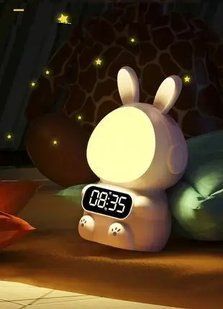 Детские часы с будильником Кролик Rabbit clock with LIGHT WHITE 00015988 фото