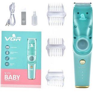 Машинка з витяжкою для стрижки дітей та немовлят VGR V-151 Baby зі змінними насадками 00014470 фото