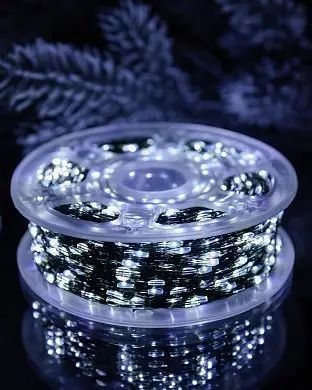 Гирлянда на катушке Роса 50 м,500 LED с пультом Белый 00024817 фото