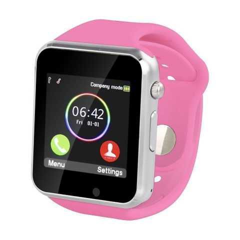 Смарт-часы Smart Watch A1 умные электронные со слотом под sim-карту + карту памяти micro-sd. Цвет: розовый 00022420 фото