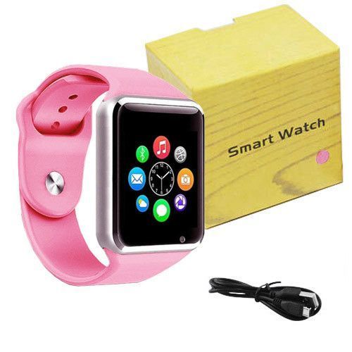 Смарт-часы Smart Watch A1 умные электронные со слотом под sim-карту + карту памяти micro-sd. Цвет: розовый 00022420 фото