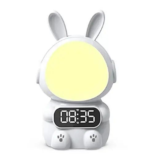 Детские часы с будильником Кролик Rabbit clock with LIGHT WHITE 00015988 фото