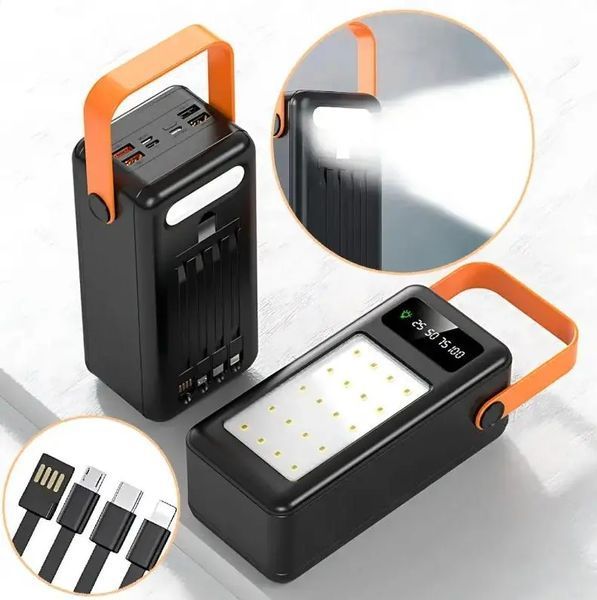 Портативна батарея зовнішня повербанк Power Bank 120000 mAh із сонячною панеллю та ліхтариком YM-639CX 00017903 фото
