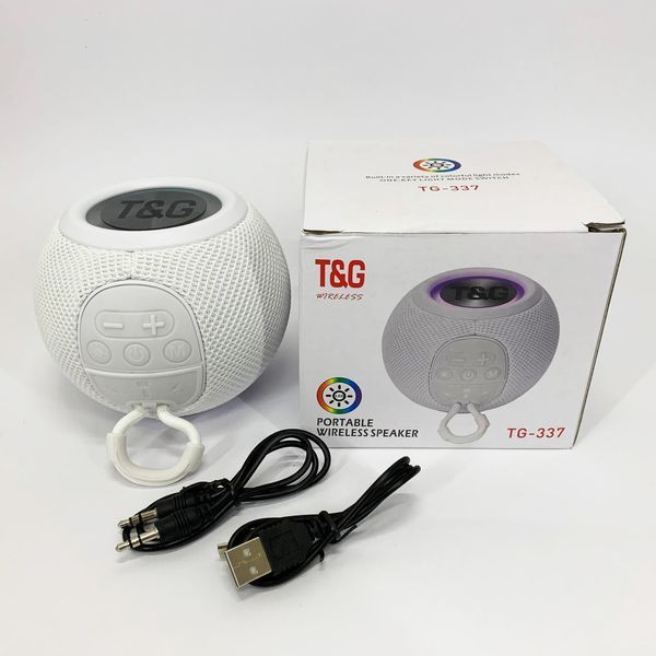 Бездротова потужна колонка TG337 з Bluetooth, RGB-підсвічуванням та радіо. Колір: білий 00017457 фото