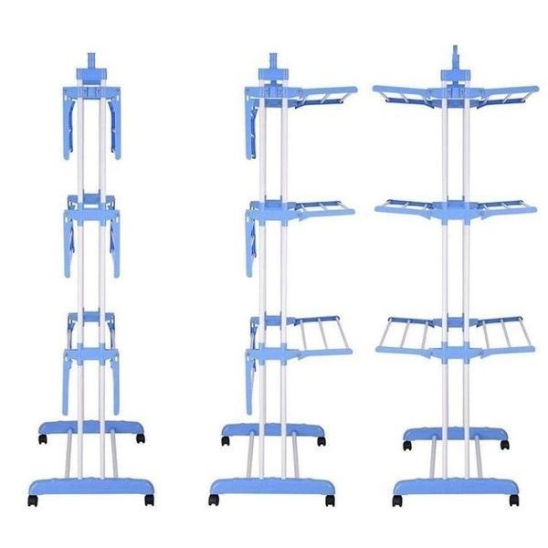 Сушилка для одежды, обуви и белья Garment Rack, телескопическая стойка вешалка для одежды 00013328 фото