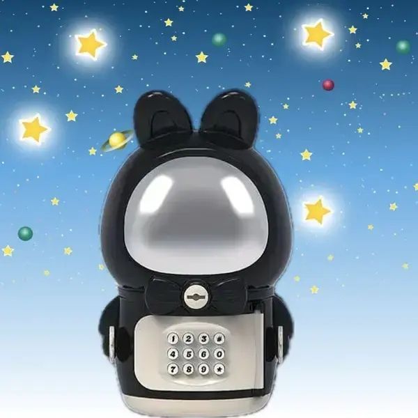 Дитяча електронна скарбничка сейф космонавт із кодовим замком little space rabbit piggy bank 00015919 фото