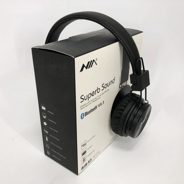 Беспроводные блютуз наушники для телефона и компьютера с микрофоном NIA X3, хорошие беспроводные наушники 00023806 фото