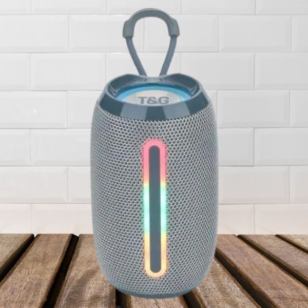 Портативная Bluetooth-колонка TG653 USB с ремешком, громкая колонка для вечеринки. Цвет: серый 00017233 фото