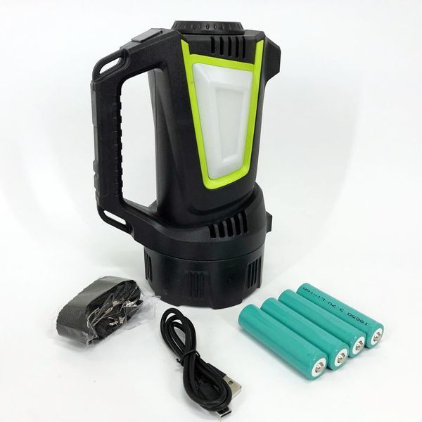 Фонарь кемпинг переносной T100A-10W+2COB с боковыми LED white/red/blue, Аккумуляторная лампа для кемпинга 00022986 фото