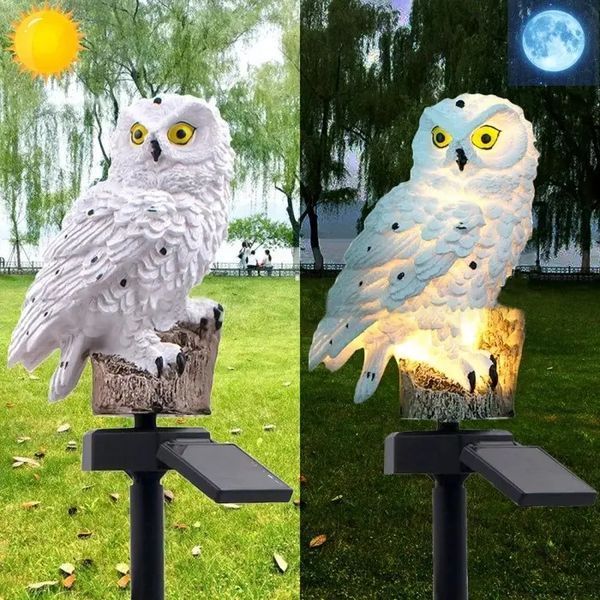 Ліхтар садовий Сова із сонячною панеллю WHITE 00023262 фото