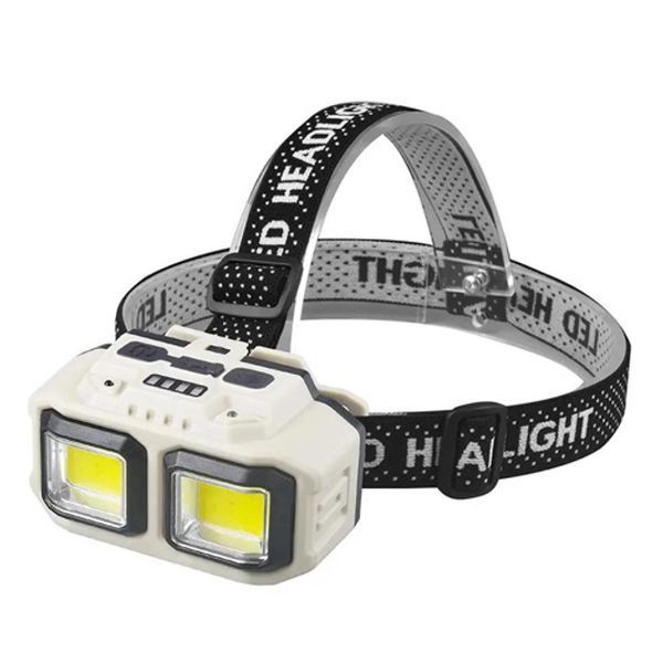 Ліхтар налобний акумуляторний Bailong HX-816S 2COB(white+red) із сенсорним датчиком вологозахист 00023195 фото