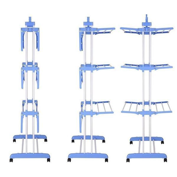 Сушилка для одежды, обуви и белья Garment Rack, телескопическая стойка вешалка для одежды 00013328 фото
