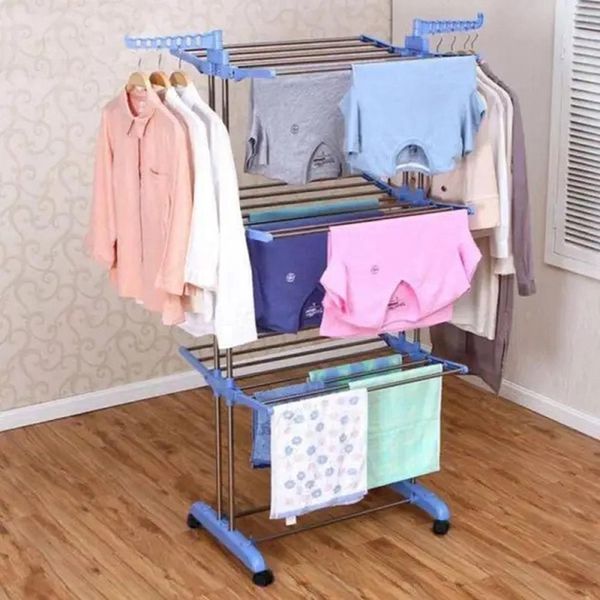Сушилка для одежды, обуви и белья Garment Rack, телескопическая стойка вешалка для одежды 00013328 фото