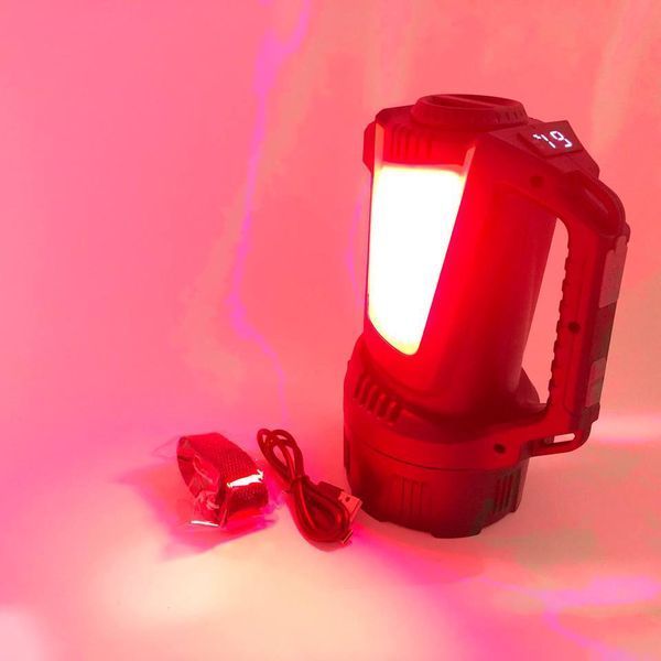 Фонарь кемпинг переносной T100A-10W+2COB с боковыми LED white/red/blue, Аккумуляторная лампа для кемпинга 00022986 фото