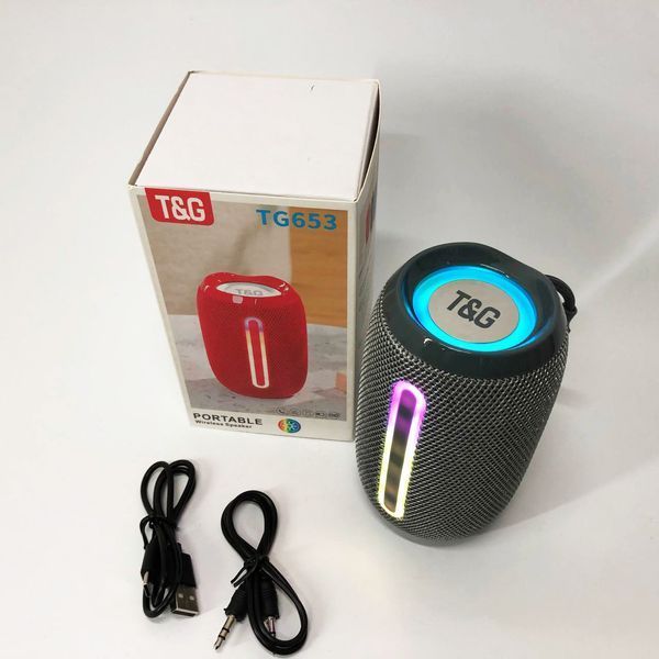 Портативная Bluetooth-колонка TG653 USB с ремешком, громкая колонка для вечеринки. Цвет: серый 00017233 фото