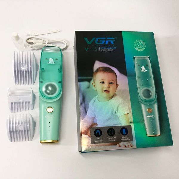 Машинка с вытяжкой для стрижки детей и младенцев VGR V-151 Baby со сменными насадками 00014470 фото