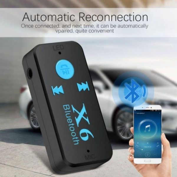Бездротовий адаптер Bluetooth приймач аудіо ресівер BT-X6, модулятор блютуз в машину 00017002 фото