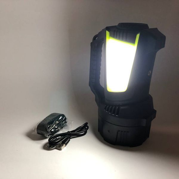 Фонарь кемпинг переносной T100A-10W+2COB с боковыми LED white/red/blue, Аккумуляторная лампа для кемпинга 00022986 фото