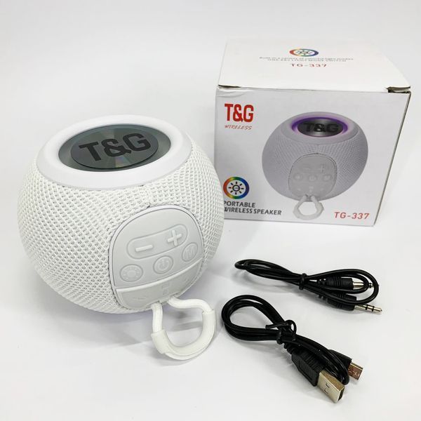 Бездротова потужна колонка TG337 з Bluetooth, RGB-підсвічуванням та радіо. Колір: білий 00017457 фото
