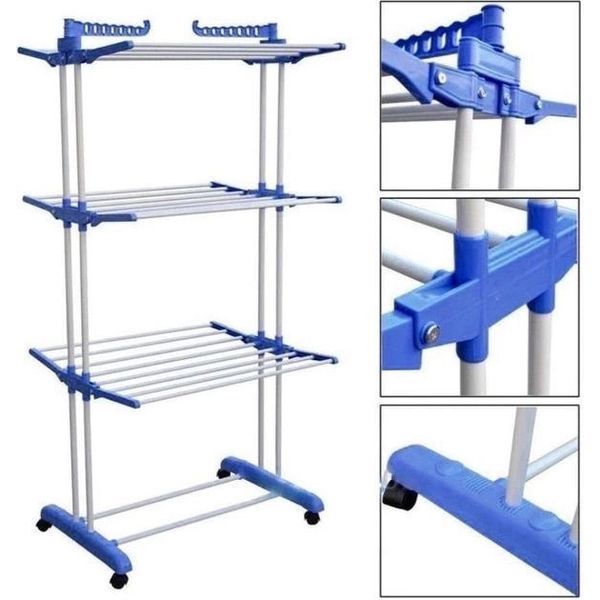 Сушилка для одежды, обуви и белья Garment Rack, телескопическая стойка вешалка для одежды 00013328 фото