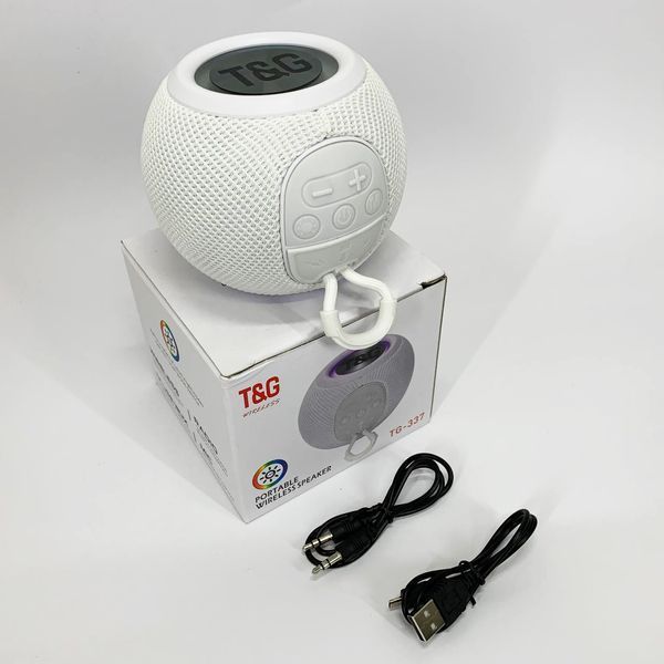 Бездротова потужна колонка TG337 з Bluetooth, RGB-підсвічуванням та радіо. Колір: білий 00017457 фото