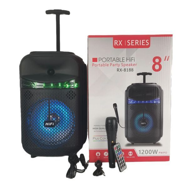 Музыкальная колонка-радио колонка с подсвидетельством BLUETOOTH RX-8188 1200 ВТ с микрофоном 00018040 фото