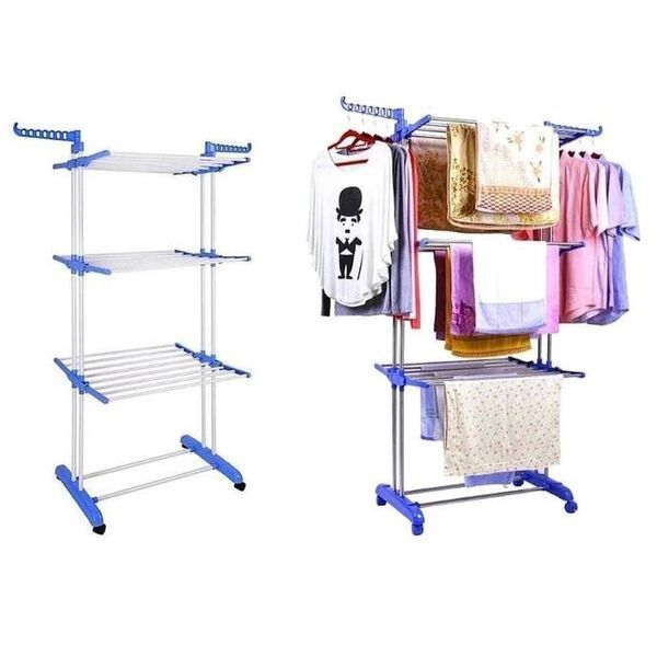 Сушилка для одежды, обуви и белья Garment Rack, телескопическая стойка вешалка для одежды 00013328 фото