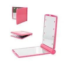Дзеркало косметичне Travel Mirror Pink з LED підсвічуванням на 8 світлодіодів 00015588 фото